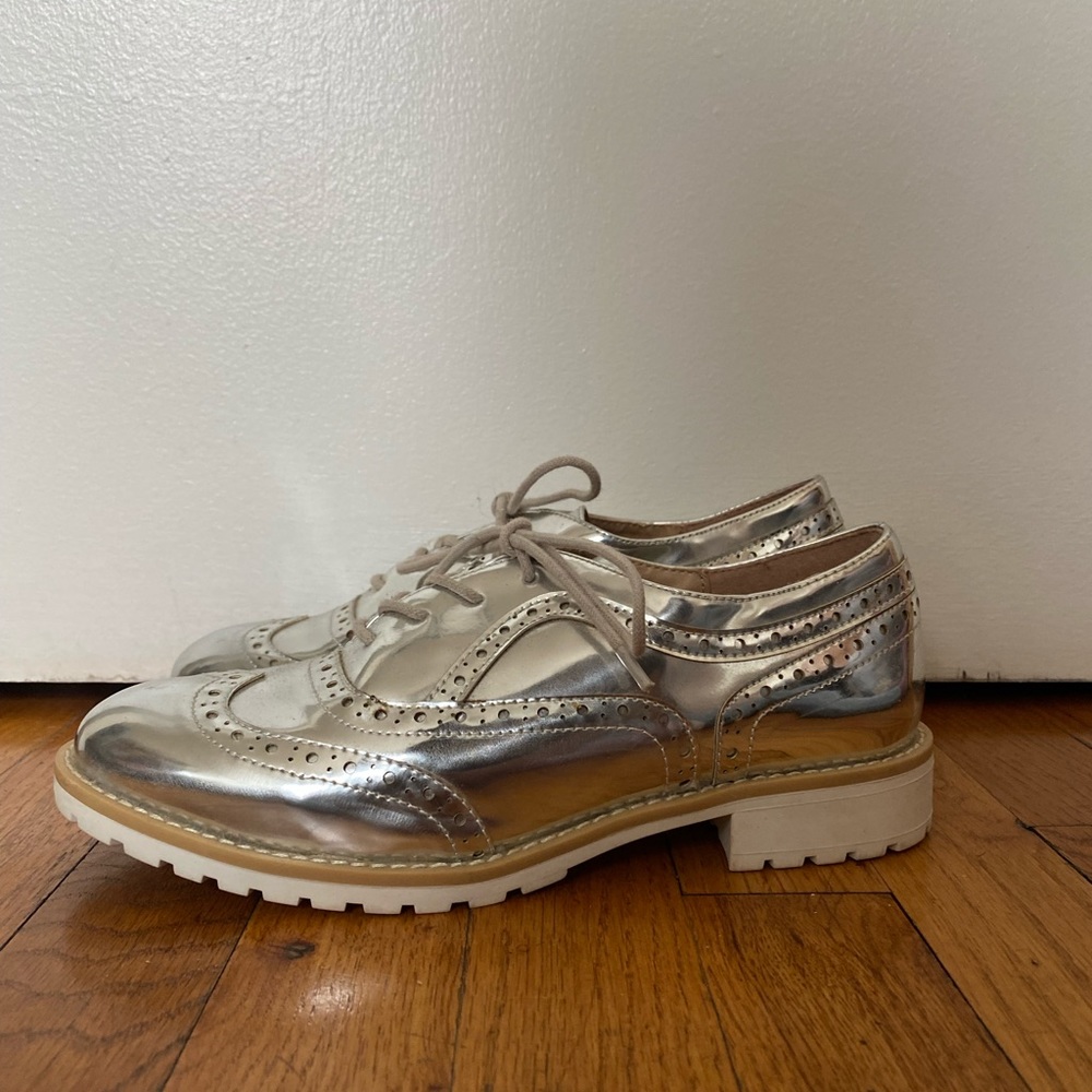Silver JustFab Oxfords